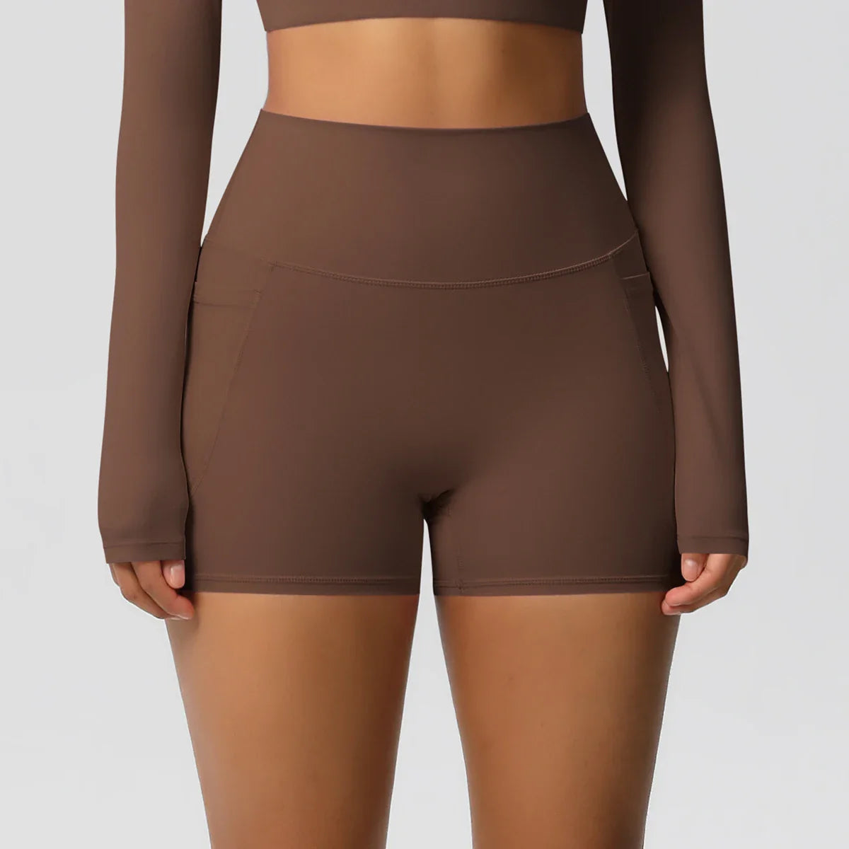 Women Sports Short With PocketedYoga Legging Shorts Squat Proof High Waist Fitness Tight Shorts Quick Drying Cycling Workout Gym