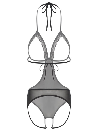 Adult Women Sheer Mesh Teddies Breast Hollow Out Opening Butt Flaunting Bodysuits Leotard for Exotic Dating Role Play Nightwear