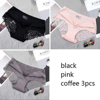 Set/lot Seamless WomenComfort Lace Briefs  Hollow Out Panties Set Underwear Low Rise Female Sport Panty Soft Lady Lingerie Sexy