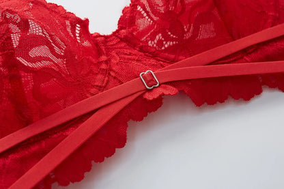 Logirlve Sexy Tоy For Women Bra Set Lingerie Push Up Brassiere Lace Embroidery Underwear Set Ultra-thin Cup Female Lingerie