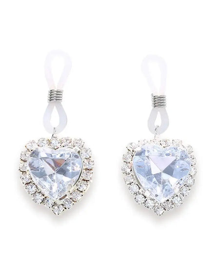 Europe And The United Sexy Bikini Body jewelry New Rhinestone Chest Chain Fashion  Love Breast Clip Color Pendant Love