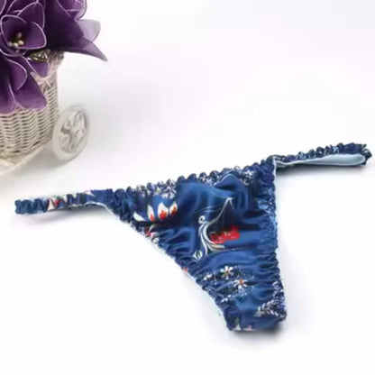 100% Mulberry silk woman briefs natural silk summer cool sexy thong lady panties