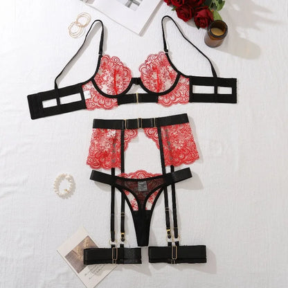 Two-piece Women's Set G-string Transparent Underwear Lolita Romantic Lingeries Set Sexy Bra and Panties Sets Lingerie for Woman