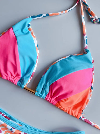 RUOTONGSEPT 2023 Sexy Spliced Swimsuit Women Swimwear Tiger Stripe Print Micro Bikini Set Brazilian Biquinis Beach Bathing Suit
