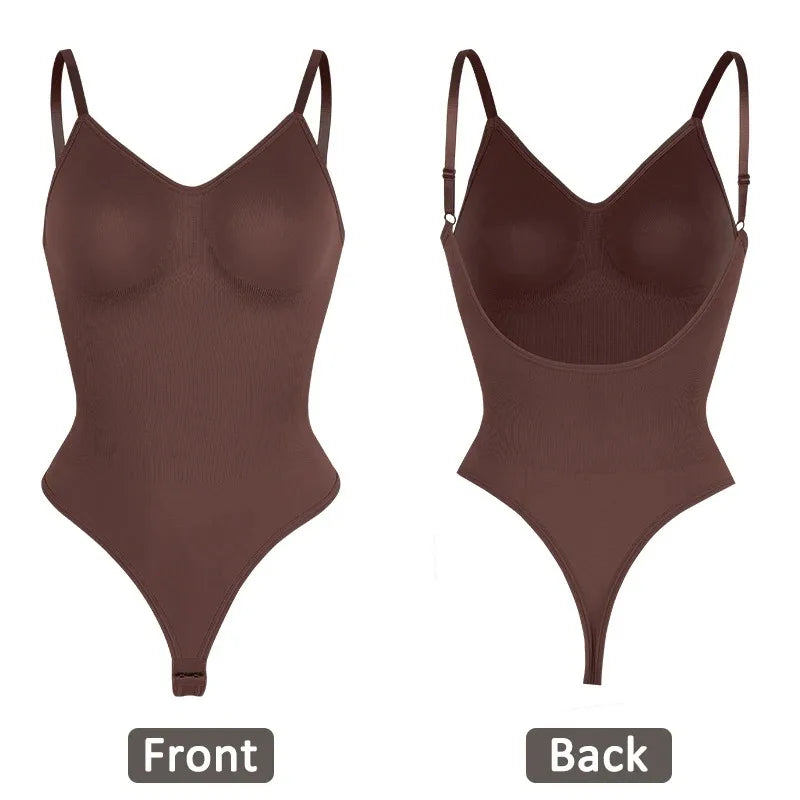Womens Backless Bodysuits Seamless Sexy Shapewear Thong Butt Lifter Body Shaper Tummy Control Corset Slimming Camisole Tops