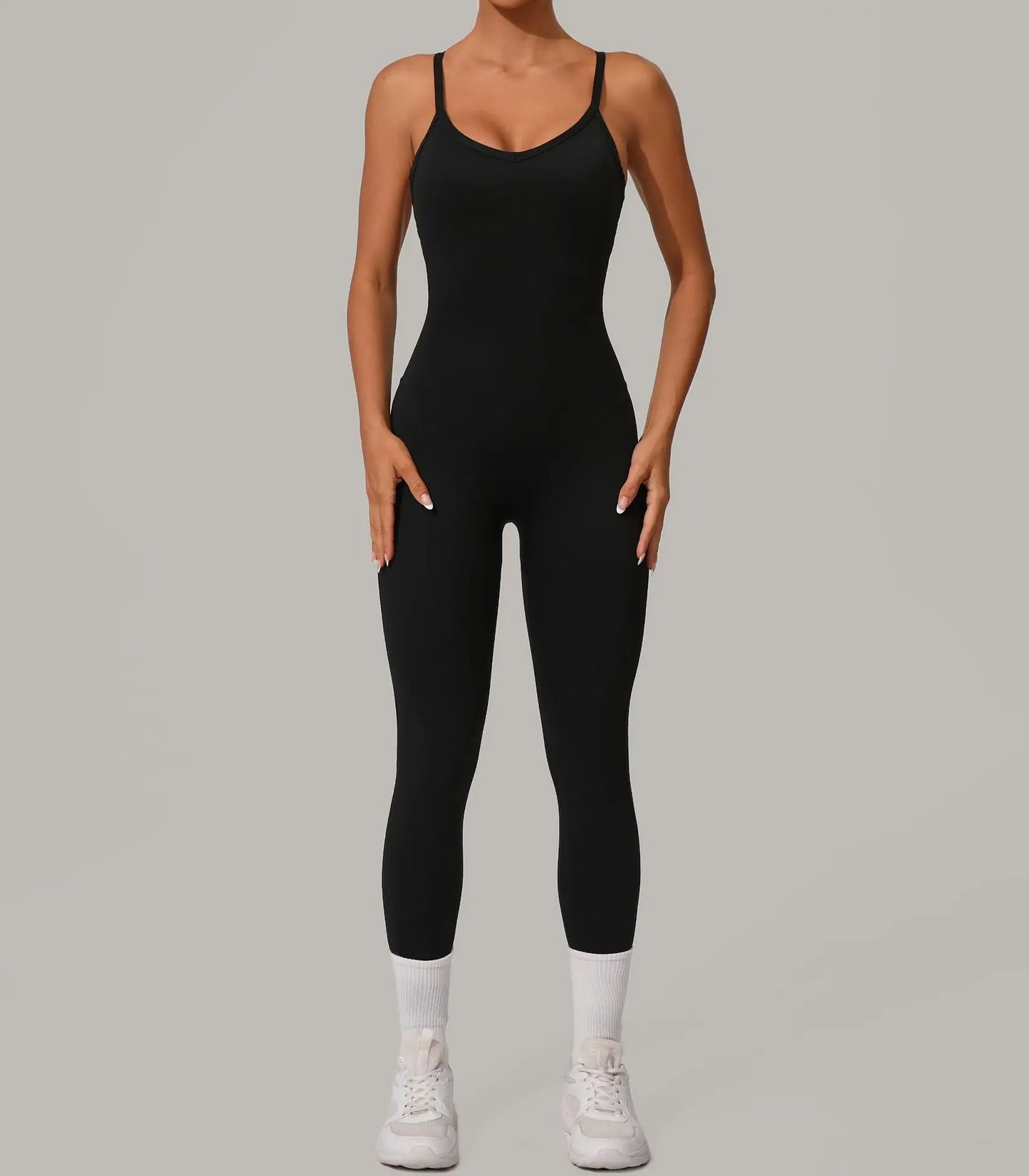 Sexy Hollow Cross Backless Sporty Tight Jumpsuit Woman Sportswear Summer One Pieces Outfit Gym Fitness Overalls Yoga Jump Suit