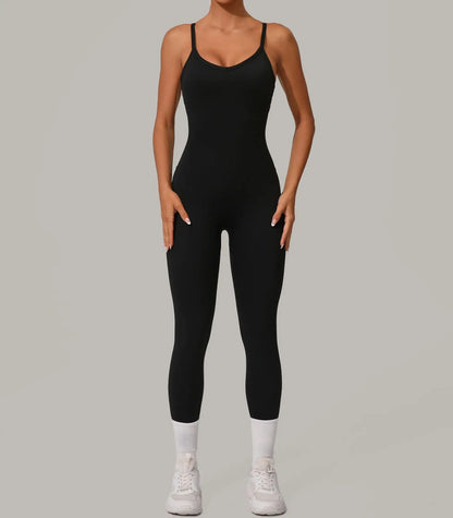 Sexy Hollow Cross Backless Sporty Tight Jumpsuit Woman Sportswear Summer One Pieces Outfit Gym Fitness Overalls Yoga Jump Suit