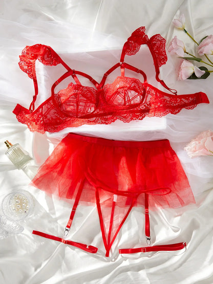 Sexy Lingerie Set Woman Lace Transparent Erotic Underwear Sets Delicate Bra Push Up Breves Sets Thin Sexy Erotic Bras Bodysuit