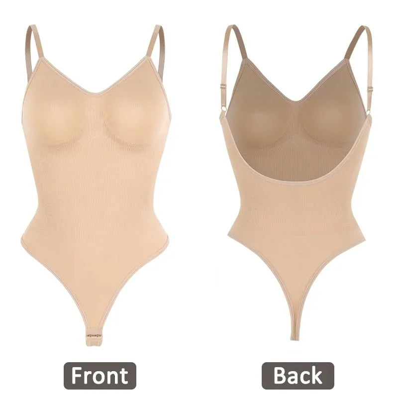 Womens Backless Bodysuits Seamless Sexy Shapewear Thong Butt Lifter Body Shaper Tummy Control Corset Slimming Camisole Tops