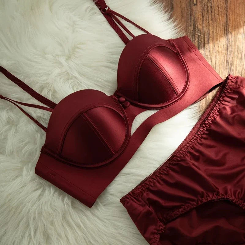 Japanese Anime Bra Set Victoria's Style Style Half Cup Minimiser & Knickers | Push Up for Small Chest Retro Lingerie Bride Gift