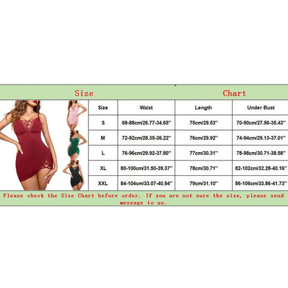 Women Sexy Nightgown V Neck Chemises Lace Sleepwear Full Slip Side Slit Sleep Dress Sexy Lingerie S~XXL