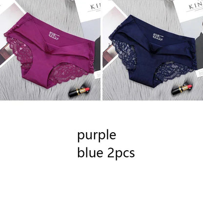 Set/lot Seamless WomenComfort Lace Briefs  Hollow Out Panties Set Underwear Low Rise Female Sport Panty Soft Lady Lingerie Sexy