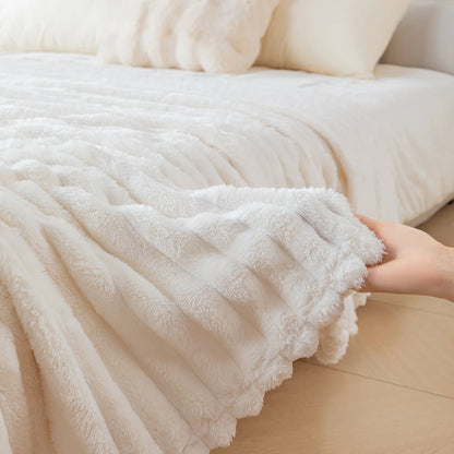 1pc flannel blanket - soft, comfortable, warm nap blanket, Christmas exquisite gift blanket, available in multiple colors