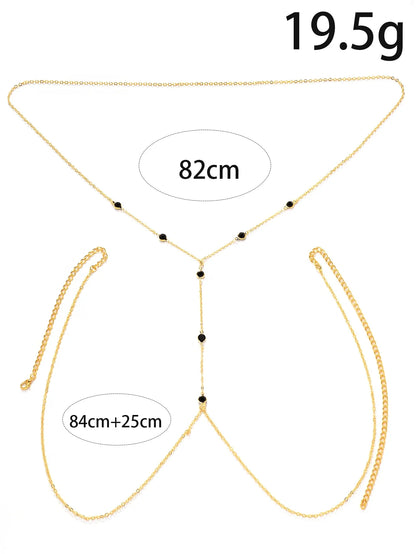European American Hot Selling Simple Necklace Female Summer Hot Girl Body Chain Chest Chain Full Body Sexy Three-Dimensional Bac