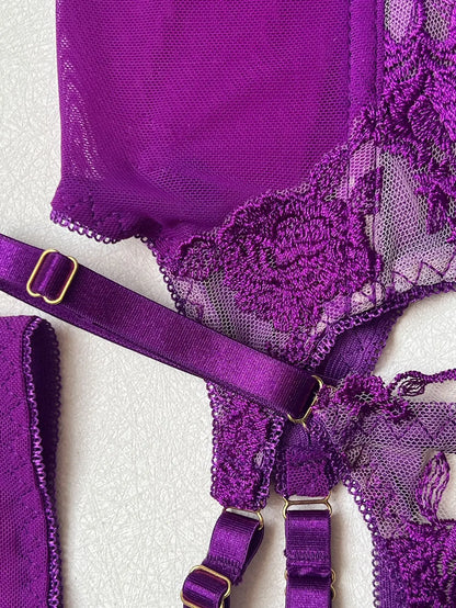 SINGREINY Female Prono Lingerie Set Sexy Transparent Lace Embroidery Bra&Brief Sets Ladies Hollow Out Erotic Underwear Suits