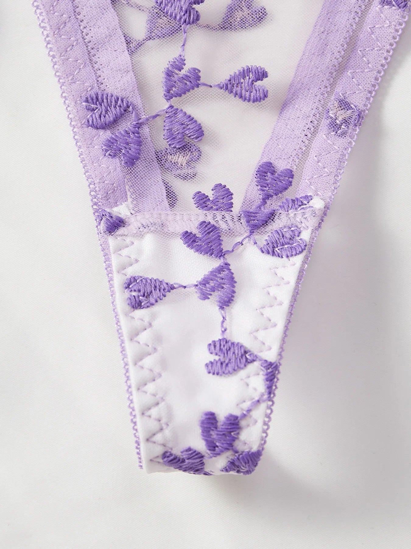 Exotic Fantasy Lingerie Underwire Bra Strap Panties 2Piece Sheer Mesh Embroidery Underwear for Women
