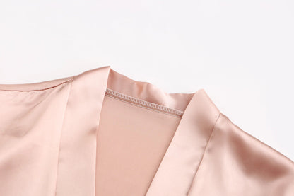 Wedding Party Team Bride Robe With Black Letters Kimono Satin Pajamas Bridesmaid Bathrobe SP003