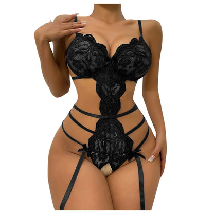 Ultra-Hot Sexy Lingerie for Women: Seductive Lace Open Bra Set, Alluring Ruffle Transparent Underwear & Provocative Erotic Bodys