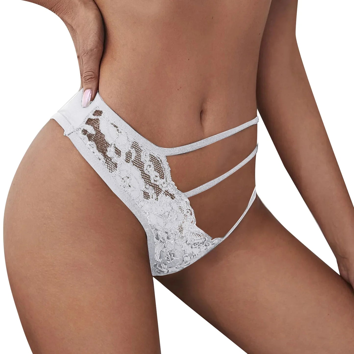 Women Sexy Floral Lace Mesh Panties Low Rise Plus Size Underwear Hollow Out Transparent Lingerie High Waist Panties For Women