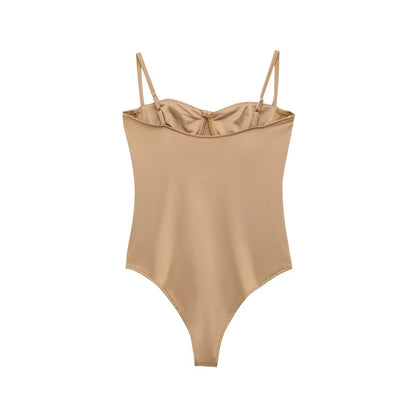 DEEABAE Spicy Girl with Chest Cushion Camisole Jumpsuit Women's New Style Of Sexy Tight Fitting Crotch TopTtrendy