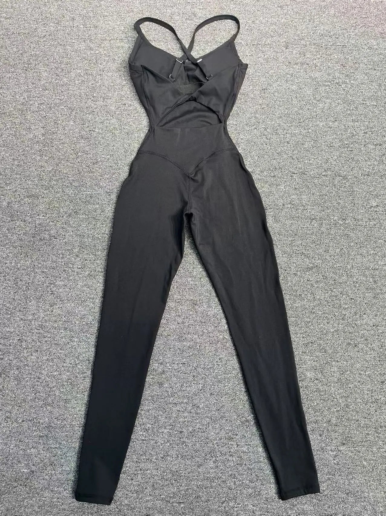 Sexy Hollow Cross Backless Sporty Tight Jumpsuit Woman Sportswear Summer One Pieces Outfit Gym Fitness Overalls Yoga Jump Suit