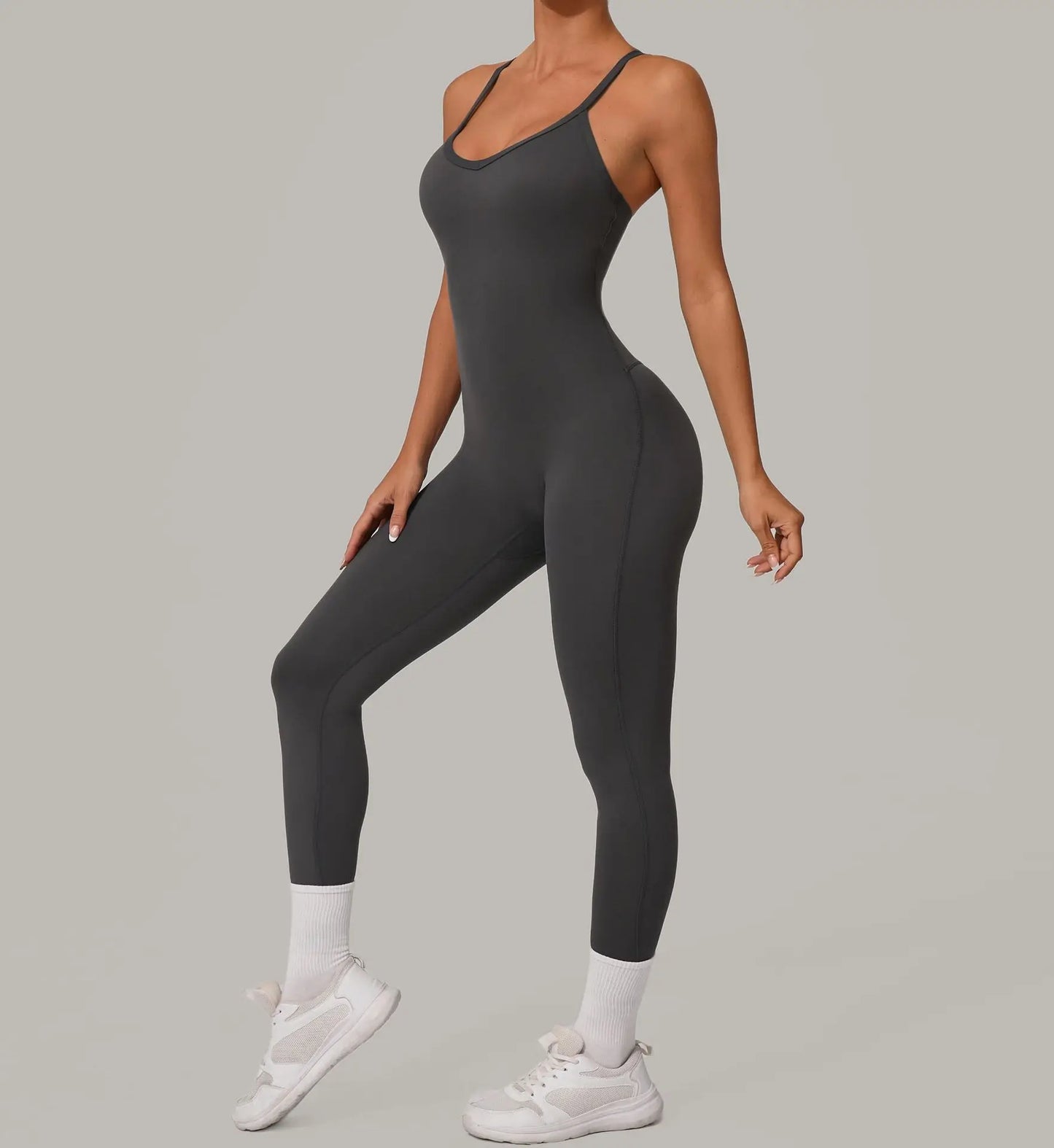 Sexy Hollow Cross Backless Sporty Tight Jumpsuit Woman Sportswear Summer One Pieces Outfit Gym Fitness Overalls Yoga Jump Suit