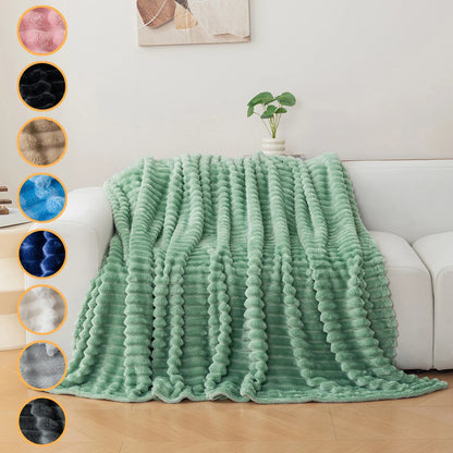 1pc flannel blanket - soft, comfortable, warm nap blanket, Christmas exquisite gift blanket, available in multiple colors