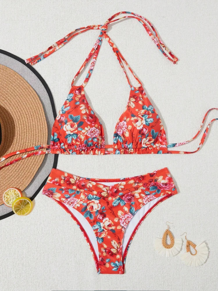 2025 Beach Bikini Carnival Party New Outdoor European, American, Japanese and Korean New Sports Bikini Casual Style