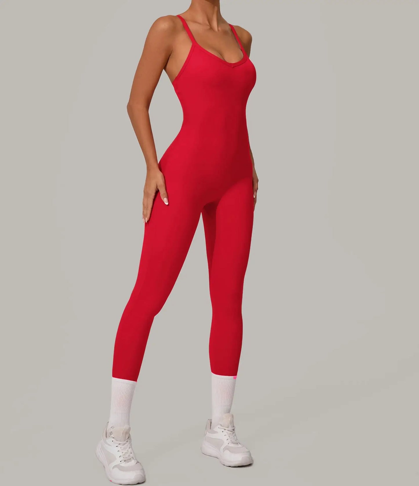 Sexy Hollow Cross Backless Sporty Tight Jumpsuit Woman Sportswear Summer One Pieces Outfit Gym Fitness Overalls Yoga Jump Suit