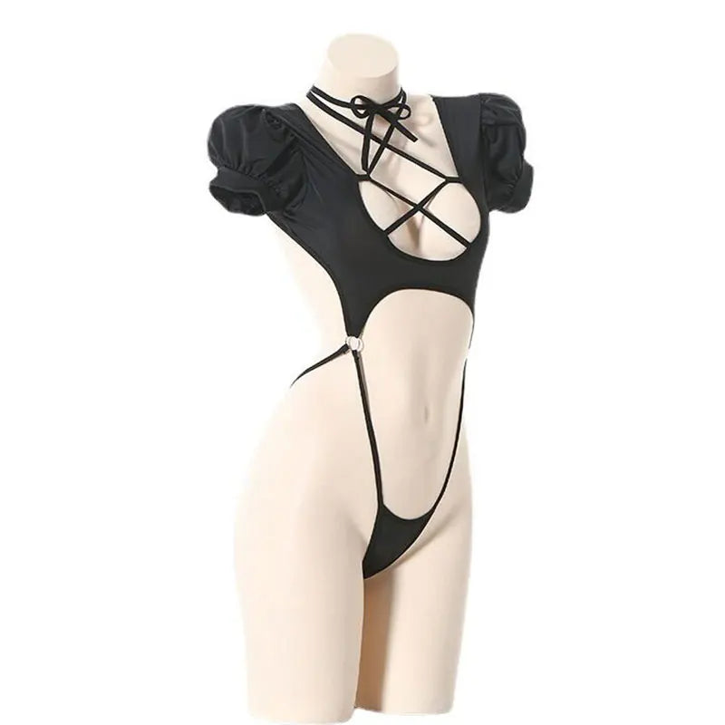 Personality Cross Chest Elastic Intimates Bra Underwear Set Sexy Intimates Hollow Erotic Lingerie Hanging Lenceria