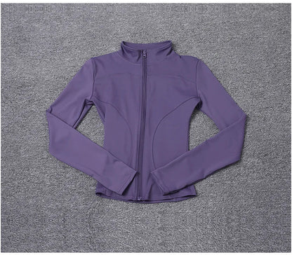 Women Sport Jacket Long Sleeve Shirt Workout Coat Gym Training Clothing Yoga Sportswear