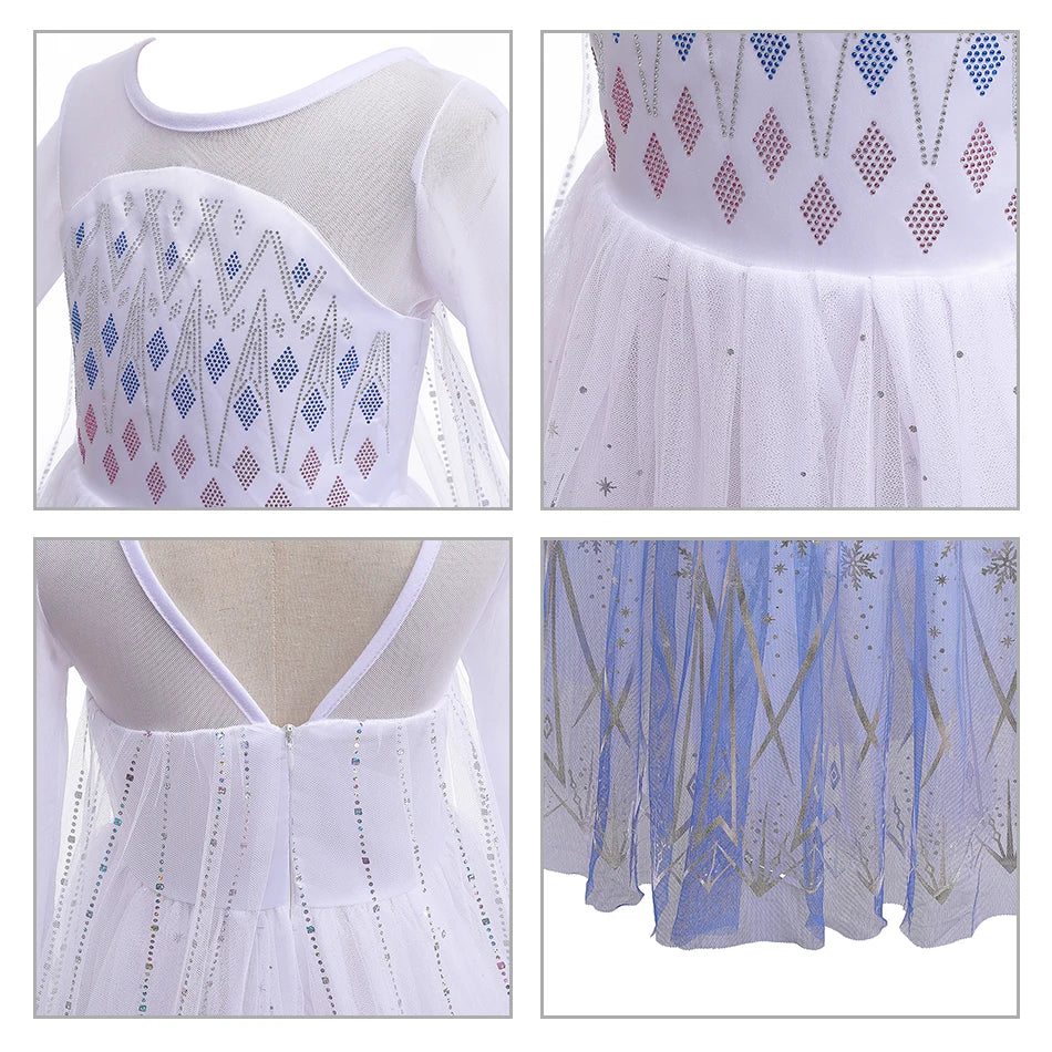 Cosplay costumes for Girls Princess Snow Queen gowns, Halloween Party Carnival costumes Vestido, Girls Princess dresses, summer