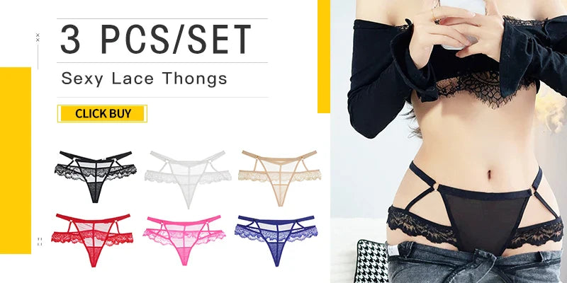 ALLTOOALL Women Sexy Panties Lace Underwear Female Seamless Lingerie Low Waist Transparent Hollow Out G-string Thongs Underpants