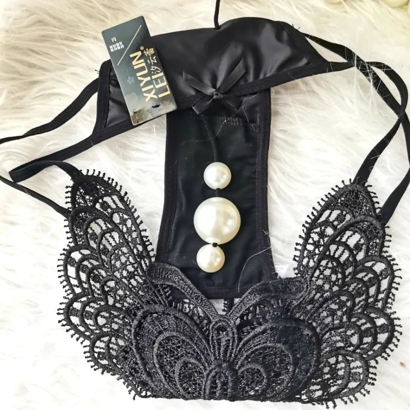 Customized Imitation Pearl Underwear Into The Body To Increase Massage Beads, Sexy Thong Tighten Briefs Thong  Panties Women