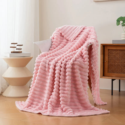 1pc flannel blanket - soft, comfortable, warm nap blanket, Christmas exquisite gift blanket, available in multiple colors