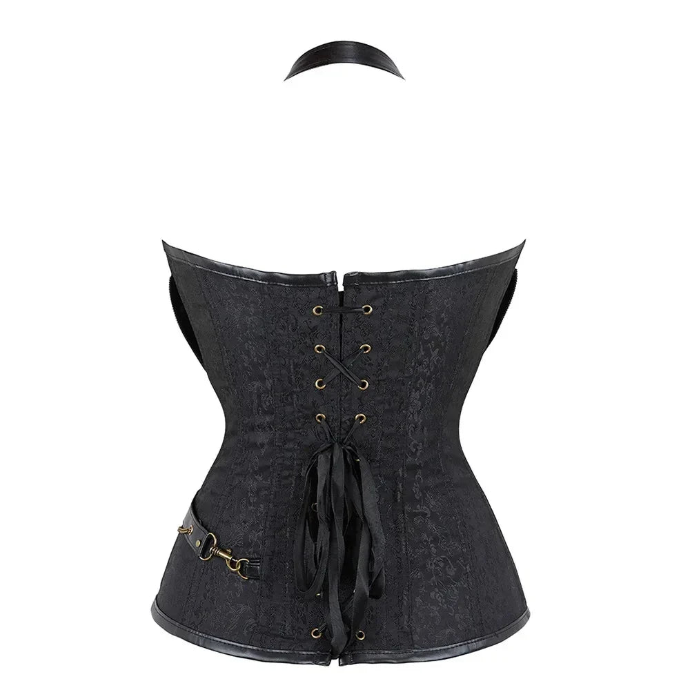 Women Bustiers Corsets Medieval Viking Pirate Costume Gothic Leather Overbust Corselet Steampunk Corset Vest Bustiers