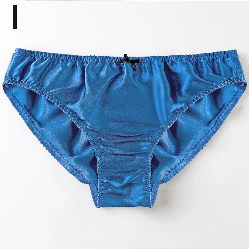 Women'S Panties 100% Mulberry Silk Sexy Underwear Female Soft Smooth Lingerie Low-Waist Solid Color Ladies Sensual Briefs