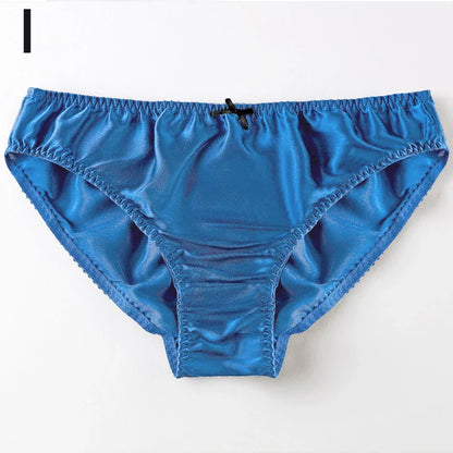 Women'S Panties 100% Mulberry Silk Sexy Underwear Female Soft Smooth Lingerie Low-Waist Solid Color Ladies Sensual Briefs