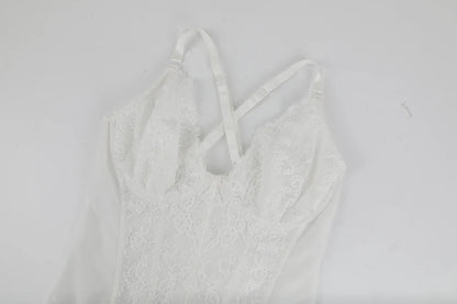 Lace Bodysuit for Women Tummy Control Shapewear Sleeveless Tops V-Neck Backless Slim Camisole Jumpsuit Shaper Party Wear Fashion