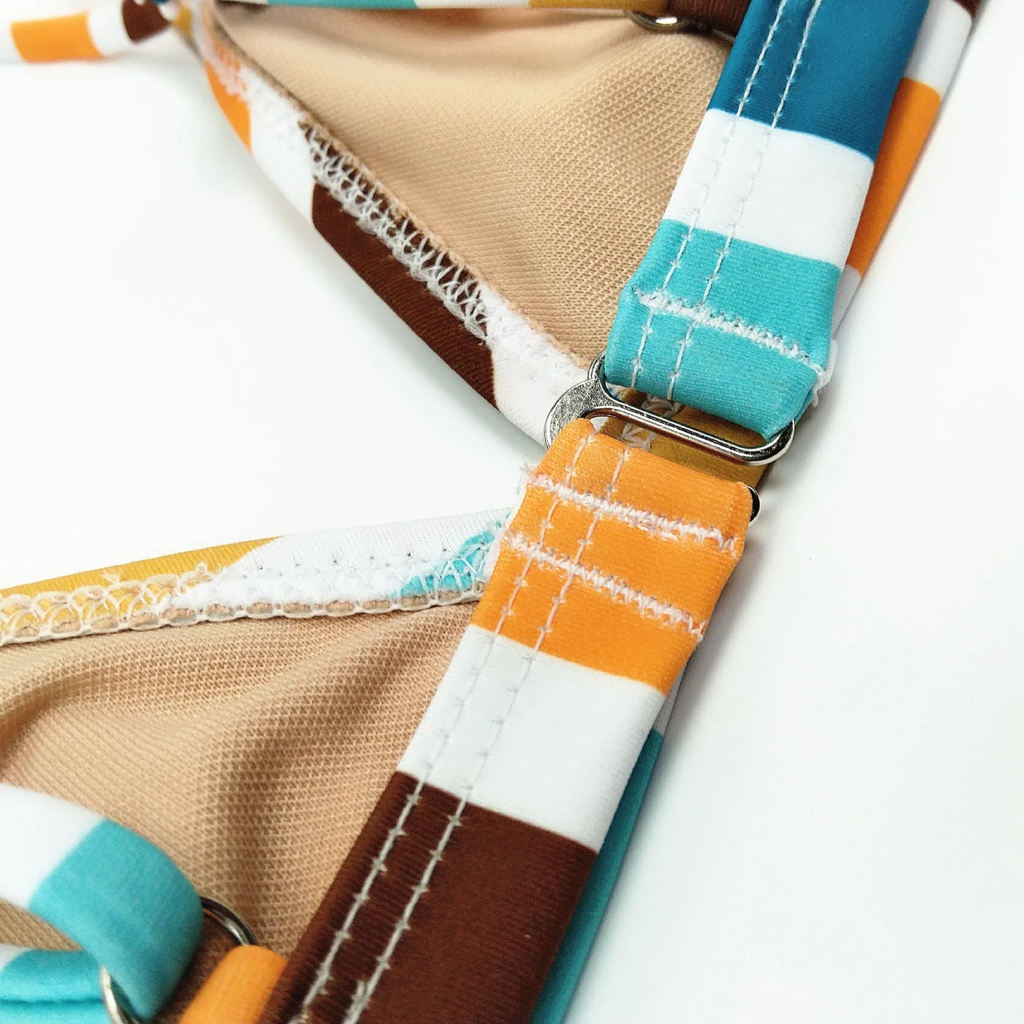 Circyy Bikini Set Women Rainbow Striped Halter Split Swimsuit Two-piece Sexy Thongs Summer 2025 New Holiday Beach Bathing Suit