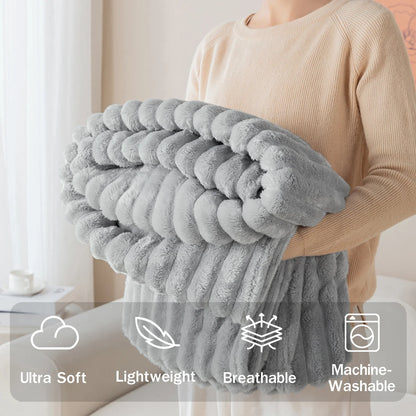 1pc flannel blanket - soft, comfortable, warm nap blanket, Christmas exquisite gift blanket, available in multiple colors