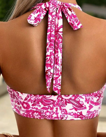 2026 Halter Printed Bikinis Women High Waist Swimwear Female Sexy Padded Swimsuit Bathers Bathing Swimming Swim Suit Beachwear