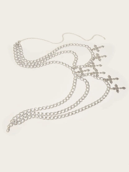 Cross waist chain women's waist jewelry niche waist decoration versatile temperament cool punk hot girl personal body chain