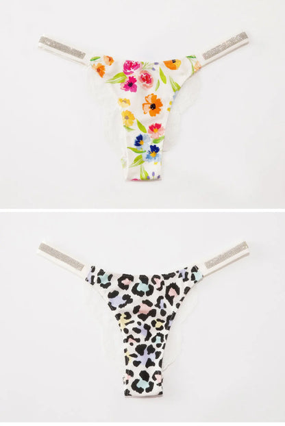 Fashion Sparkling Rhinestone Lace Thong Women's Low Waist Sexy Women's Underwear Women's Thong Clearance items,limited quantity,