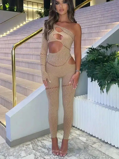 Hot Stamping Bodystocking Lingerie Sparkling crystal Jumpsuit Mesh Body Suits For Women Romper Jumpsuits Mesh Lace Sheer A4HM