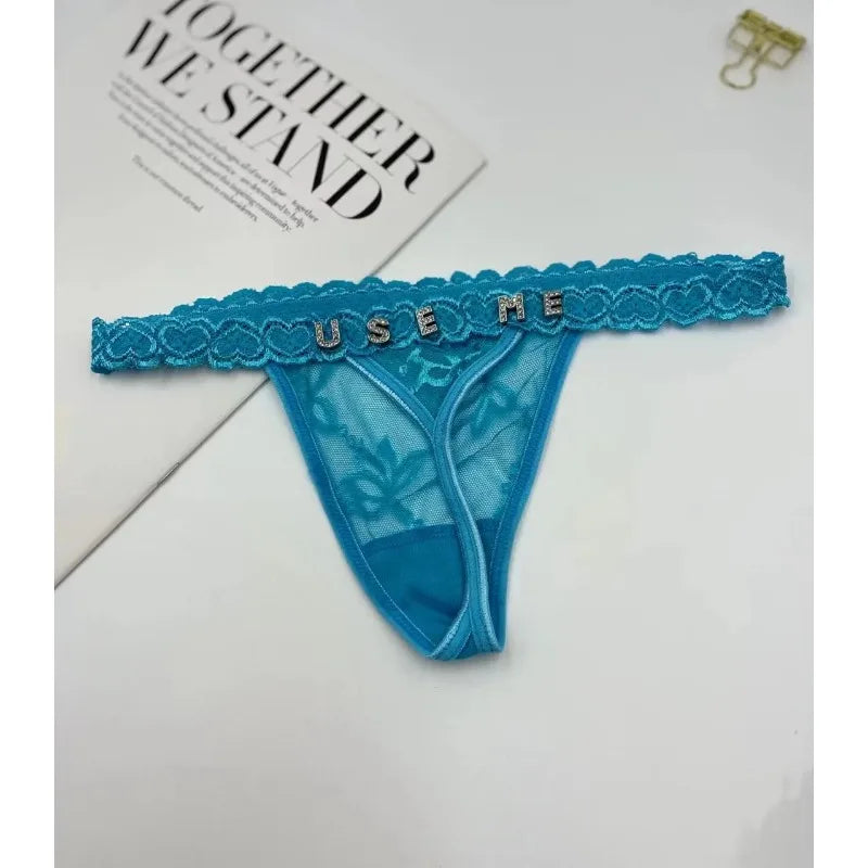 Custom Thongs Name Letter Women Sexy Lace Panties Personalized Customized GString tanga Hot Wife Girlfriend Valentines Gift
