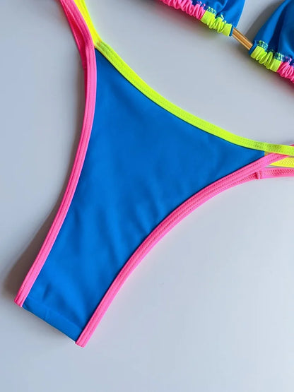 RUOTONGSEPT 2023 Sexy Spliced Swimsuit Women Swimwear Tiger Stripe Print Micro Bikini Set Brazilian Biquinis Beach Bathing Suit