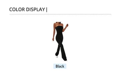 Women's Corseted Jumpsuit Simple solid colour Slim models Hip lifting design Fashion Single Piece Flared Pants