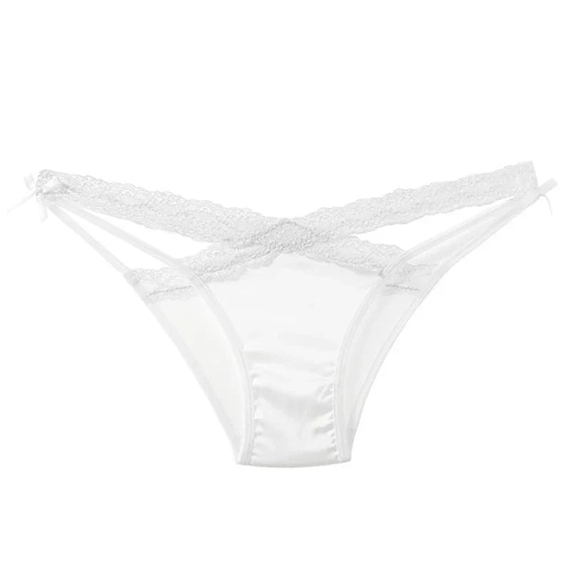 CINOON Women Sexy Lingerie G String Lace Panties Femal Low-waist Cross Bandage Transparent Temptation Underwear Comfort Intimate