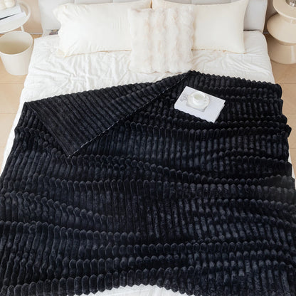 1pc flannel blanket - soft, comfortable, warm nap blanket, Christmas exquisite gift blanket, available in multiple colors